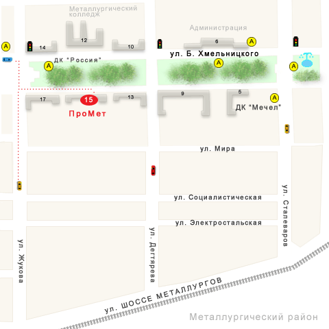 Схема проезда в офис ПроМет